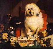 Sir edwin henry landseer,R.A. Laying Down The Law oil on canvas